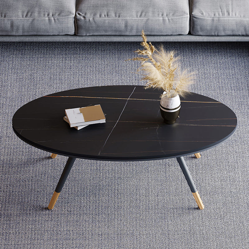 Slate Oval Coffee Table 4 Legs Base Type Single Cocktail Table Clearhalo 'Coffee & Accent Tables' 'Coffee Tables' 'coffee_tables' 'furn' 'furn_coffee_tables' 'Furniture' 'Living Room Furniture' 6477991