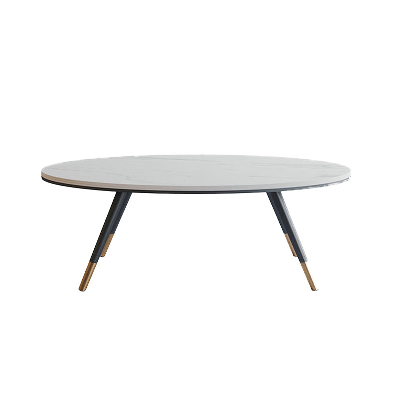 Slate Oval Coffee Table 4 Legs Base Type Single Cocktail Table White Clearhalo 'Coffee & Accent Tables' 'Coffee Tables' 'coffee_tables' 'furn' 'furn_coffee_tables' 'Furniture' 'Living Room Furniture' 6477992