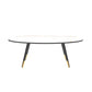 Slate Oval Coffee Table 4 Legs Base Type Single Cocktail Table White Gold Clearhalo 'Coffee & Accent Tables' 'Coffee Tables' 'coffee_tables' 'furn' 'furn_coffee_tables' 'Furniture' 'Living Room Furniture' 6477993