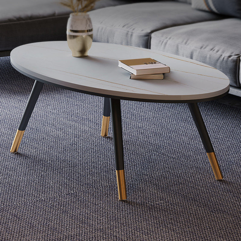 Slate Oval Coffee Table 4 Legs Base Type Single Cocktail Table Clearhalo 'Coffee & Accent Tables' 'Coffee Tables' 'coffee_tables' 'furn' 'furn_coffee_tables' 'Furniture' 'Living Room Furniture' 6477996