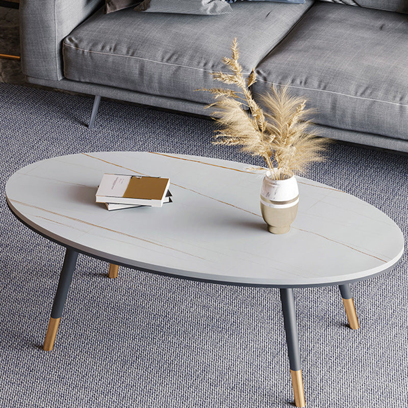Slate Oval Coffee Table 4 Legs Base Type Single Cocktail Table Clearhalo 'Coffee & Accent Tables' 'Coffee Tables' 'coffee_tables' 'furn' 'furn_coffee_tables' 'Furniture' 'Living Room Furniture' 6477997