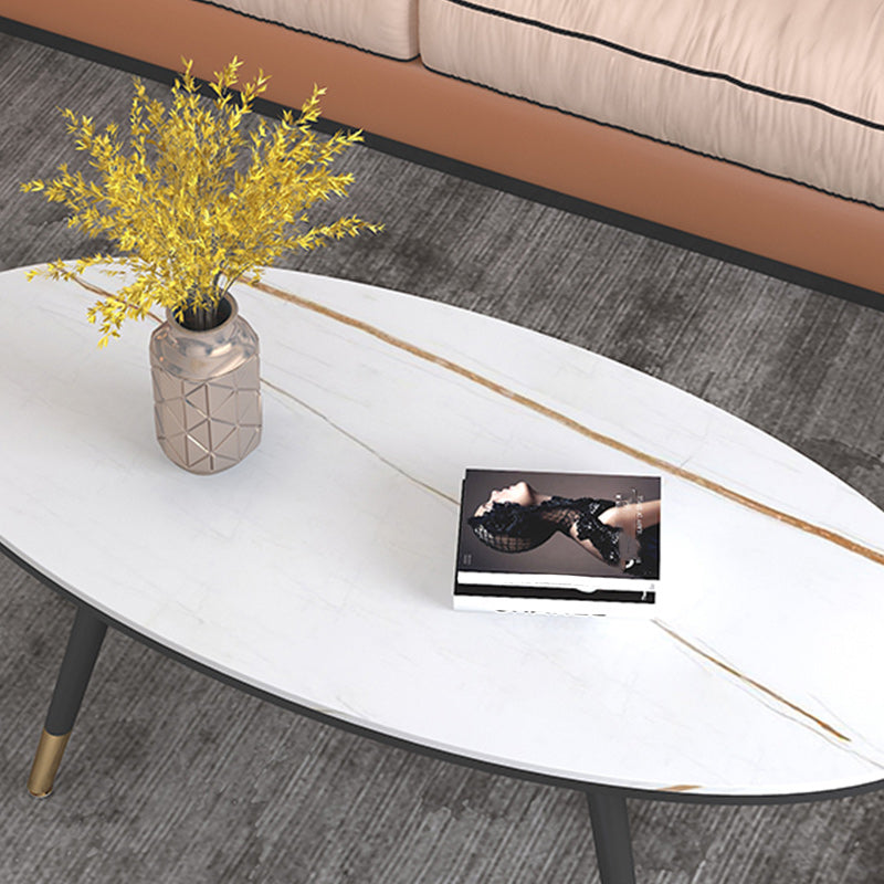 Slate Oval Coffee Table 4 Legs Base Type Single Cocktail Table Clearhalo 'Coffee & Accent Tables' 'Coffee Tables' 'coffee_tables' 'furn' 'furn_coffee_tables' 'Furniture' 'Living Room Furniture' 6478000