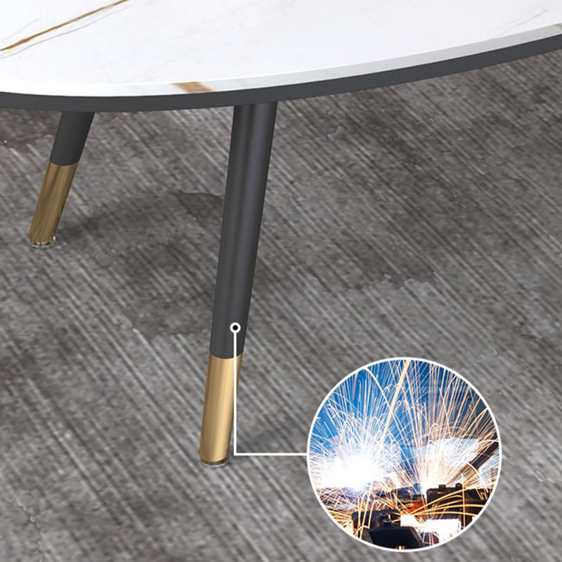 Slate Oval Coffee Table 4 Legs Base Type Single Cocktail Table Clearhalo 'Coffee & Accent Tables' 'Coffee Tables' 'coffee_tables' 'furn' 'furn_coffee_tables' 'Furniture' 'Living Room Furniture' 6478001