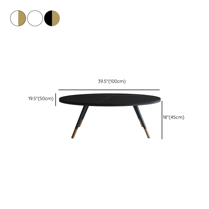 Slate Oval Coffee Table 4 Legs Base Type Single Cocktail Table Clearhalo 'Coffee & Accent Tables' 'Coffee Tables' 'coffee_tables' 'furn' 'furn_coffee_tables' 'Furniture' 'Living Room Furniture' 6478003
