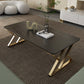Slate Rectangle Coffee Table Sled Iron Base Type Single Table