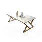 Slate Rectangle Coffee Table Sled Iron Base Type Single Table