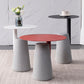 Round Iron Top End Table Concrete Pedestal Sofa Side Accent Table