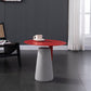 Round Iron Top End Table Concrete Pedestal Sofa Side Accent Table