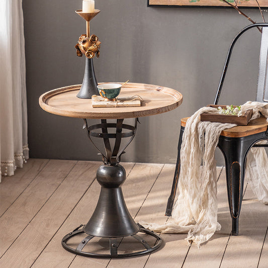 Tavolino in legno rotondo in legno rotondo francese tavolino.