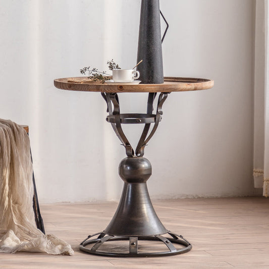 Tavolino in legno rotondo in legno rotondo francese tavolino.