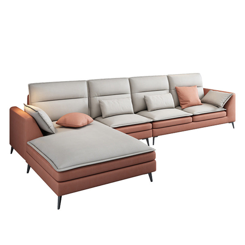 Canapé sectionnel scandinave de 68 po de large, coussin à dossier, 4 oreillers, sectionnel