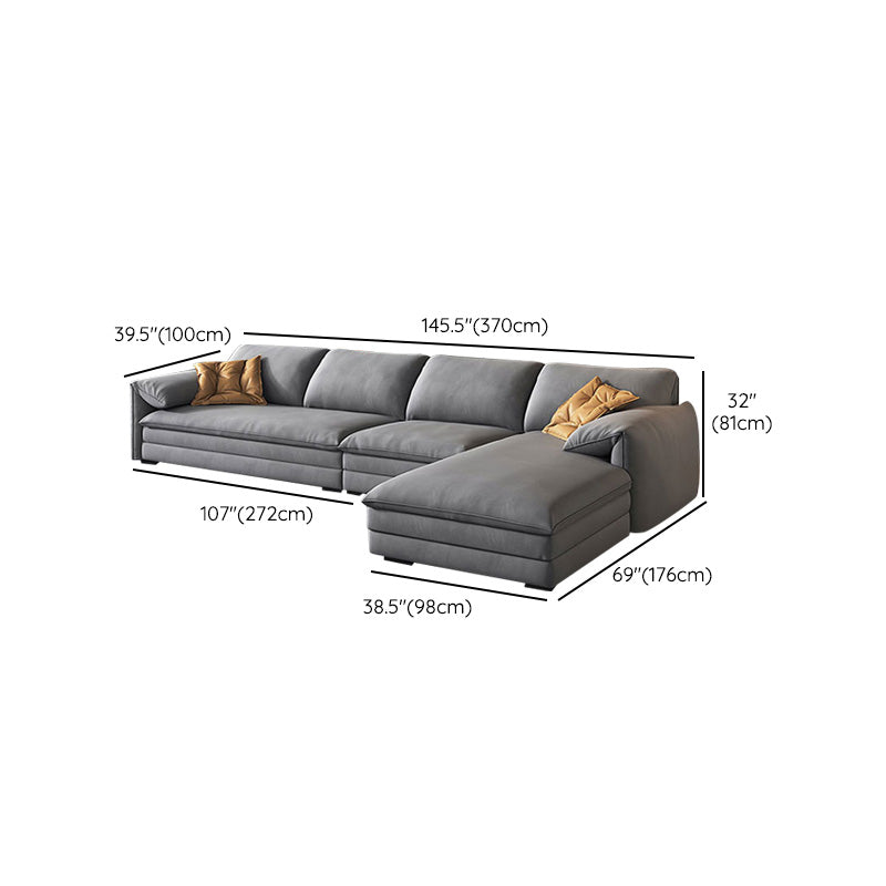 68 "W Contemporáne de tela de sofá seccional Sectional