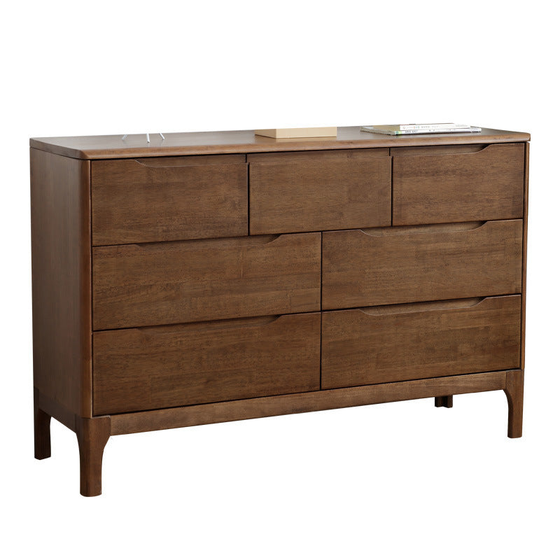 Wood 5/6/7 - Drawer Accent Chest Brown/Natural Rubberwood Chest Clearhalo 'Cabinets & Chests' 'cabinets_chests' 'furn' 'furn_cabinets_chests' 'Furniture' 'Living Room Furniture' 6478299