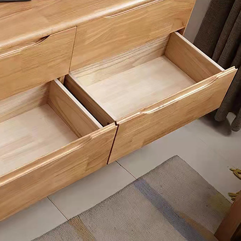 Wood 5/6/7 - Drawer Accent Chest Brown/Natural Rubberwood Chest Clearhalo 'Cabinets & Chests' 'cabinets_chests' 'furn' 'furn_cabinets_chests' 'Furniture' 'Living Room Furniture' 6478301