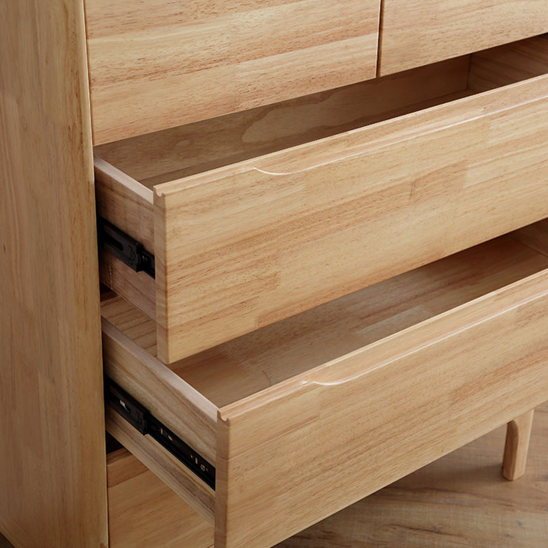 Wood 5/6/7 - Drawer Accent Chest Brown/Natural Rubberwood Chest Clearhalo 'Cabinets & Chests' 'cabinets_chests' 'furn' 'furn_cabinets_chests' 'Furniture' 'Living Room Furniture' 6478302