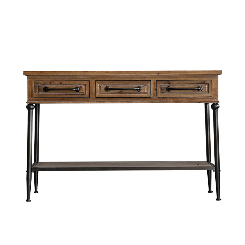 Industrial Rectangle Solid Wood With Doors Cabinet Distressed Wood Accent Cabinet 48"L x 18"W x 31"H Clearhalo 'Cabinets & Chests' 'cabinets_chests' 'furn' 'furn_cabinets_chests' 'Furniture' 'Living Room Furniture' 6478315