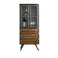 Industrial Rectangle Solid Wood With Doors Cabinet Distressed Wood Accent Cabinet 22"L x 16"W x 49"H Clearhalo 'Cabinets & Chests' 'cabinets_chests' 'furn' 'furn_cabinets_chests' 'Furniture' 'Living Room Furniture' 6478318