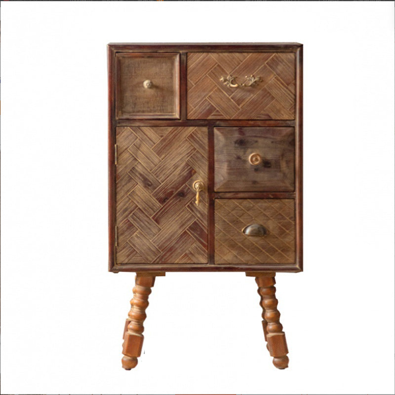 Industrial Rectangle Solid Wood With Doors Cabinet Distressed Wood Accent Cabinet 24"L x 16"W x 39"H Clearhalo 'Cabinets & Chests' 'cabinets_chests' 'furn' 'furn_cabinets_chests' 'Furniture' 'Living Room Furniture' 6478320