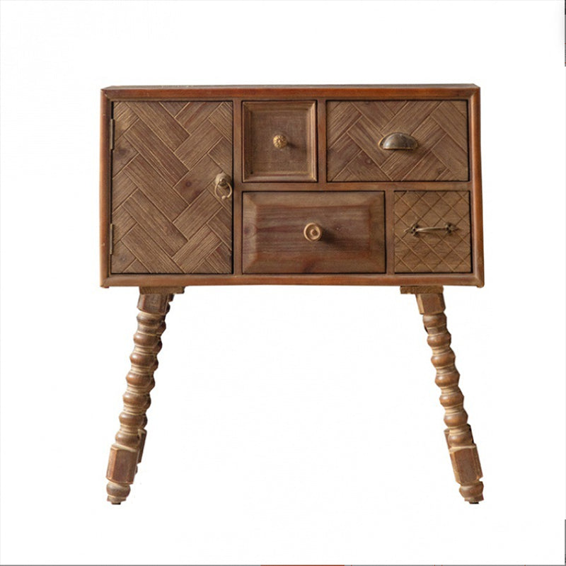 Industrial Rectangle Solid Wood With Doors Cabinet Distressed Wood Accent Cabinet 31"L x 14"W x 33"H Clearhalo 'Cabinets & Chests' 'cabinets_chests' 'furn' 'furn_cabinets_chests' 'Furniture' 'Living Room Furniture' 6478321