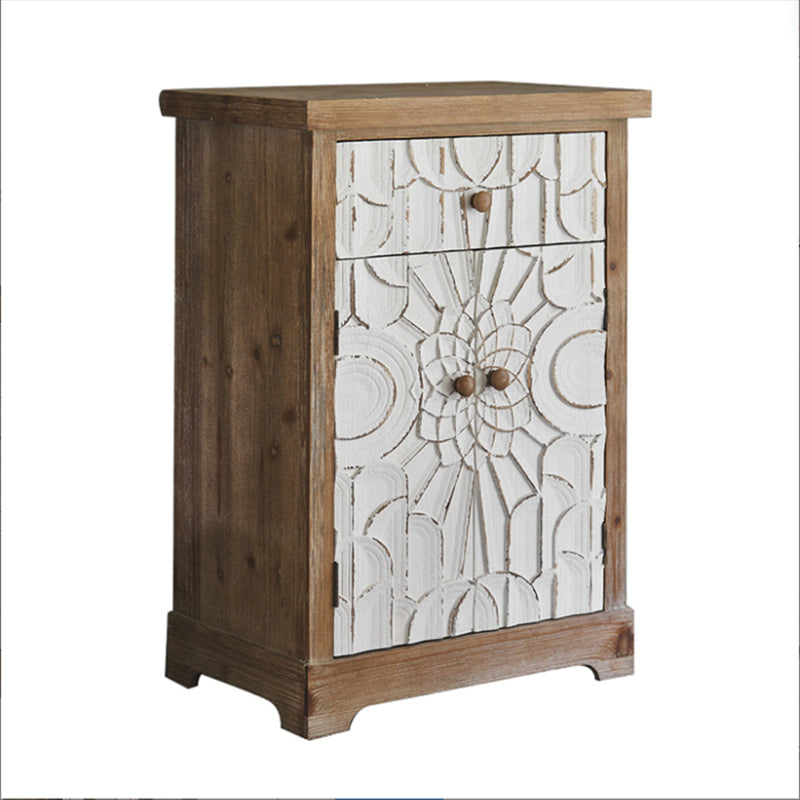 Industrial Rectangle Solid Wood With Doors Cabinet Distressed Wood Accent Cabinet 24"L x 16"W x 34"H Clearhalo 'Cabinets & Chests' 'cabinets_chests' 'furn' 'furn_cabinets_chests' 'Furniture' 'Living Room Furniture' 6478325