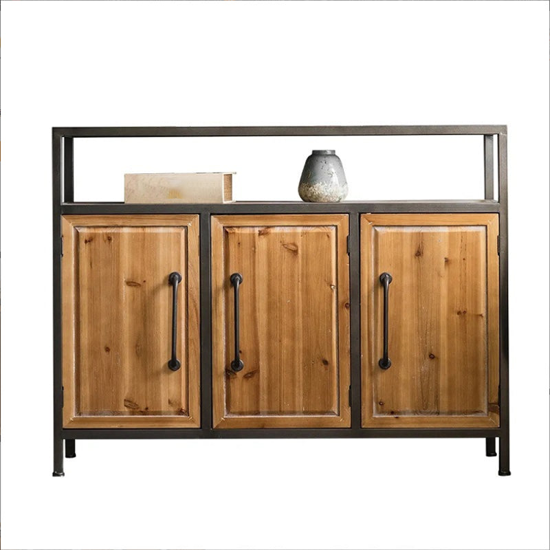 Industrial Rectangle Solid Wood With Doors Cabinet Distressed Wood Accent Cabinet 47"L x 14"W x 36"H Clearhalo 'Cabinets & Chests' 'cabinets_chests' 'furn' 'furn_cabinets_chests' 'Furniture' 'Living Room Furniture' 6478332