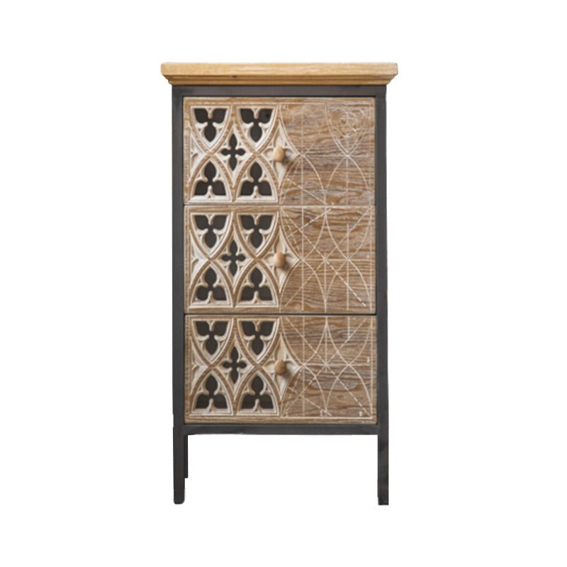 Industrial Rectangle Solid Wood With Doors Cabinet Distressed Wood Accent Cabinet 20"L x 14"W x 27.5"H Clearhalo 'Cabinets & Chests' 'cabinets_chests' 'furn' 'furn_cabinets_chests' 'Furniture' 'Living Room Furniture' 6478335