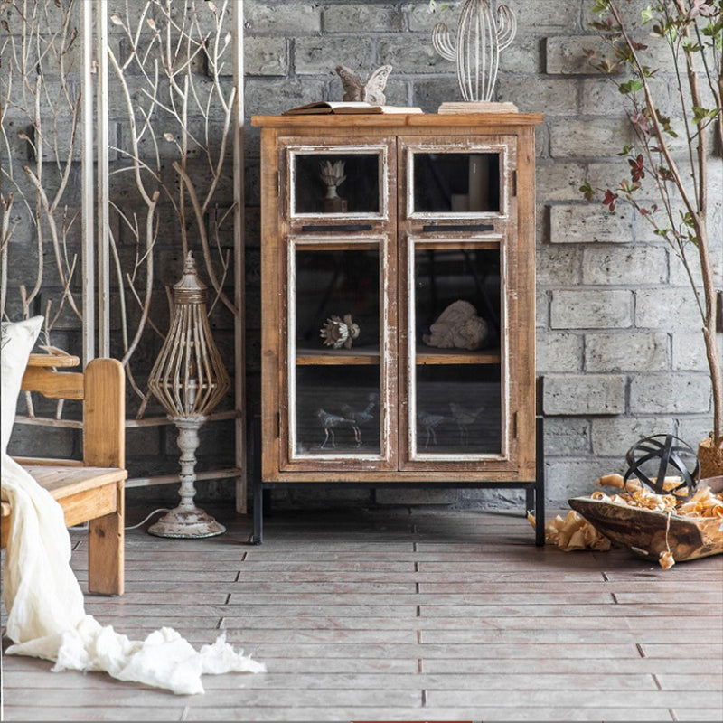 Industrial Rectangle Solid Wood With Doors Cabinet Distressed Wood Accent Cabinet Clearhalo 'Cabinets & Chests' 'cabinets_chests' 'furn' 'furn_cabinets_chests' 'Furniture' 'Living Room Furniture' 6478337