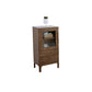 Two Drawer Accent Cabinet Rectangular Wooden and Glass 1-Door Cabinet 20"L x 16"W x 39"H Brown Clearhalo 'Cabinets & Chests' 'cabinets_chests' 'furn' 'furn_cabinets_chests' 'Furniture' 'Living Room Furniture' 6478366