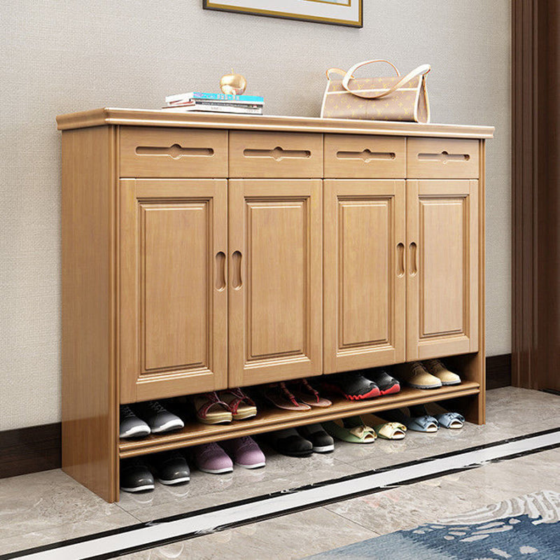 Mid-Century Modern Cabinet Grooves With Doors Rectangle Accent Cabinet Natural 4 Clearhalo 'Cabinets & Chests' 'cabinets_chests' 'furn' 'furn_cabinets_chests' 'Furniture' 'Living Room Furniture' 6478384