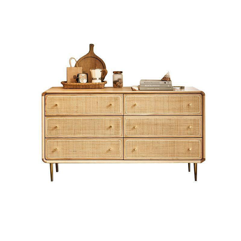 Contemporary Chest Solid Wood Knobs with Drawer Rectangle Accent Chest Natural 6 Clearhalo 'Cabinets & Chests' 'cabinets_chests' 'furn' 'furn_cabinets_chests' 'Furniture' 'Living Room Furniture' 6478404