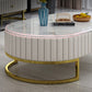 Stone Oval Top Coffee Desk Luxury Sintered Stone Coffee Table Clearhalo 'Coffee & Accent Tables' 'Coffee Tables' 'coffee_tables' 'furn' 'furn_coffee_tables' 'Furniture' 'Living Room Furniture' 6478447