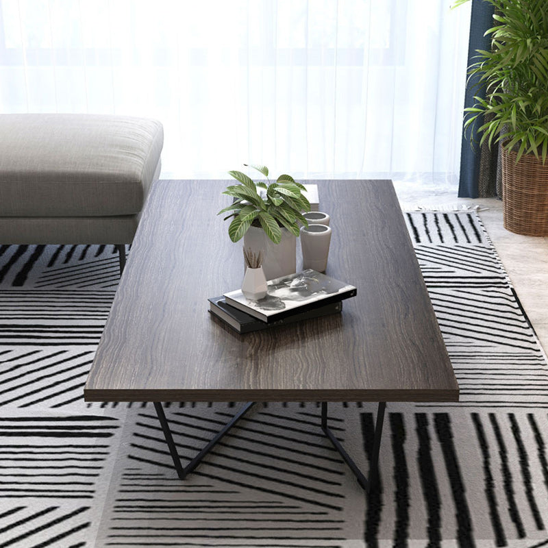 Solid Wood Coffee Table Abstract Coffee Cocktail Table in Brown Clearhalo 'Coffee & Accent Tables' 'Coffee Tables' 'coffee_tables' 'furn' 'furn_coffee_tables' 'Furniture' 'Living Room Furniture' 6478469