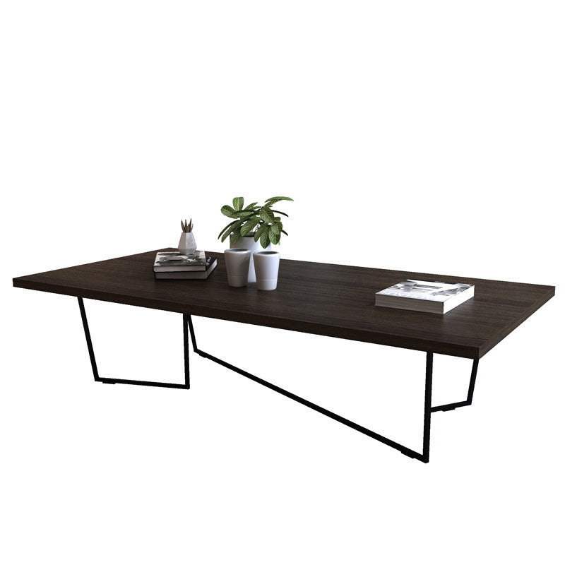 Solid Wood Coffee Table Abstract Coffee Cocktail Table in Brown Clearhalo 'Coffee & Accent Tables' 'Coffee Tables' 'coffee_tables' 'furn' 'furn_coffee_tables' 'Furniture' 'Living Room Furniture' 6478472