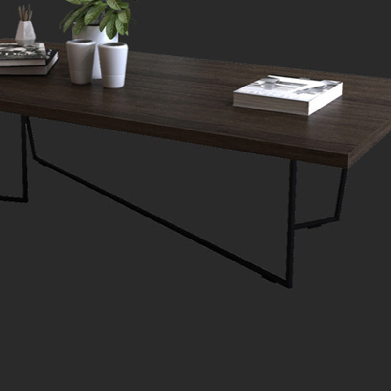 Solid Wood Coffee Table Abstract Coffee Cocktail Table in Brown Clearhalo 'Coffee & Accent Tables' 'Coffee Tables' 'coffee_tables' 'furn' 'furn_coffee_tables' 'Furniture' 'Living Room Furniture' 6478474