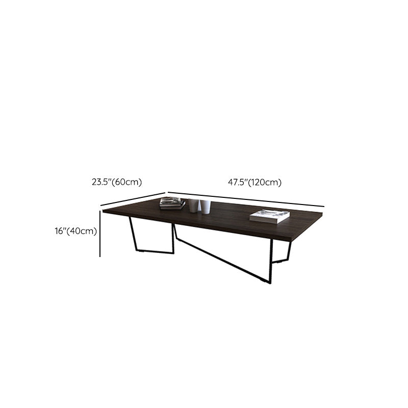 Solid Wood Coffee Table Abstract Coffee Cocktail Table in Brown Clearhalo 'Coffee & Accent Tables' 'Coffee Tables' 'coffee_tables' 'furn' 'furn_coffee_tables' 'Furniture' 'Living Room Furniture' 6478475