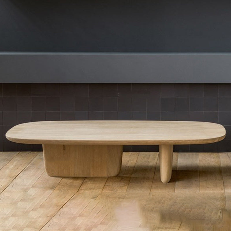 Scandinavian 1 Single Coffee Table Solid Wood Rectangular Cocktail Table Natural Clearhalo 'Coffee & Accent Tables' 'Coffee Tables' 'coffee_tables' 'furn' 'furn_coffee_tables' 'Furniture' 'Living Room Furniture' 6478489
