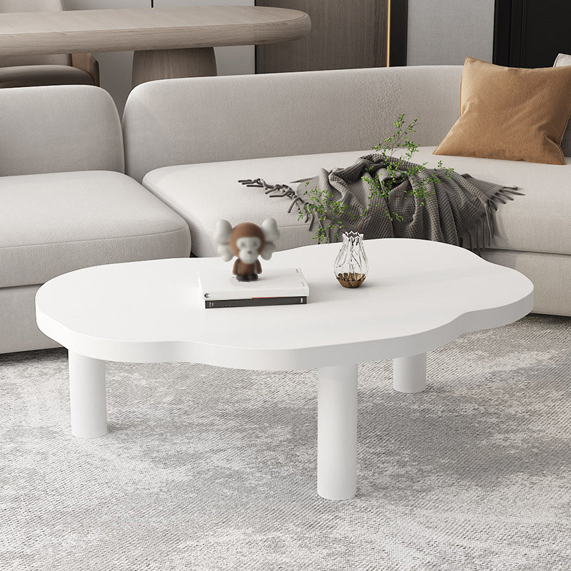 Table basse scandinave en bois massif blanc