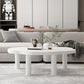 Table basse scandinave en bois massif blanc