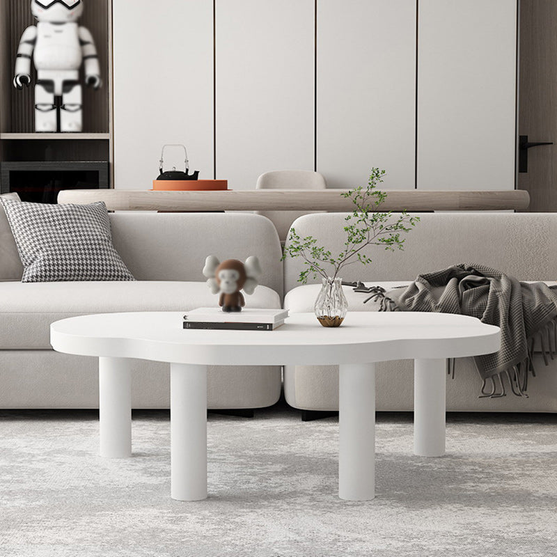 Table basse scandinave en bois massif blanc