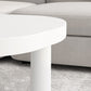 Table basse scandinave en bois massif blanc