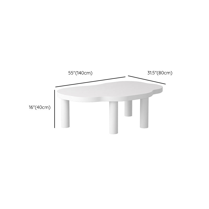 Table basse scandinave en bois massif blanc