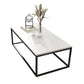 Glam Coffee Table with Metal Frame Base and Marble Top in White Clearhalo 'Coffee & Accent Tables' 'Coffee Tables' 'coffee_tables' 'furn' 'furn_coffee_tables' 'Furniture' 'Living Room Furniture' 6478538