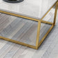 Glam Coffee Table with Metal Frame Base and Marble Top in White Clearhalo 'Coffee & Accent Tables' 'Coffee Tables' 'coffee_tables' 'furn' 'furn_coffee_tables' 'Furniture' 'Living Room Furniture' 6478540