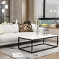 Glam Coffee Table with Metal Frame Base and Marble Top in White Clearhalo 'Coffee & Accent Tables' 'Coffee Tables' 'coffee_tables' 'furn' 'furn_coffee_tables' 'Furniture' 'Living Room Furniture' 6478544