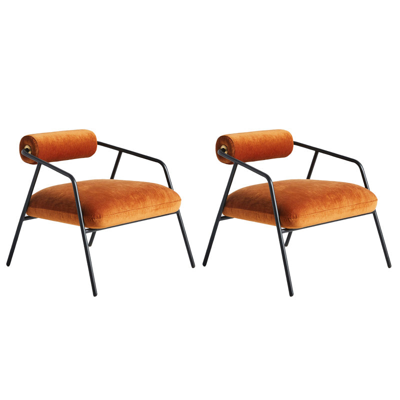 Living Room Contemporary Arm Chair Basic Four Leg Accent Armchair Orange Flannel 2 Piece Set Clearhalo 'Accent Chairs' 'accent_chairs' 'Chairs & Seating' 'furn' 'furn_accent_chairs' 'Furniture' 'Living Room Furniture' 6478550