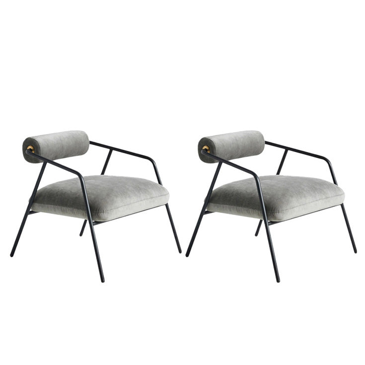 Living Room Contemporary Arm Chair Basic Four Leg Accent Armchair Grey Flannel 2 Piece Set Clearhalo 'Accent Chairs' 'accent_chairs' 'Chairs & Seating' 'furn' 'furn_accent_chairs' 'Furniture' 'Living Room Furniture' 6478555