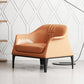 Living Room Mid-century Modern Accent Armchair Solid Color Arm Chair Orange Genuine Leather 1 Piece Clearhalo 'Accent Chairs' 'accent_chairs' 'Chairs & Seating' 'furn' 'furn_accent_chairs' 'Furniture' 'Living Room Furniture' 6478581