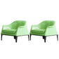 Living Room Mid-century Modern Accent Armchair Solid Color Arm Chair Green Genuine Leather 2 Piece Set Clearhalo 'Accent Chairs' 'accent_chairs' 'Chairs & Seating' 'furn' 'furn_accent_chairs' 'Furniture' 'Living Room Furniture' 6478587
