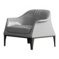 Living Room Mid-century Modern Accent Armchair Solid Color Arm Chair Grey Genuine Leather 1 Piece Clearhalo 'Accent Chairs' 'accent_chairs' 'Chairs & Seating' 'furn' 'furn_accent_chairs' 'Furniture' 'Living Room Furniture' 6478589