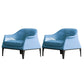 Living Room Mid-century Modern Accent Armchair Solid Color Arm Chair Blue Genuine Leather 2 Piece Set Clearhalo 'Accent Chairs' 'accent_chairs' 'Chairs & Seating' 'furn' 'furn_accent_chairs' 'Furniture' 'Living Room Furniture' 6478596